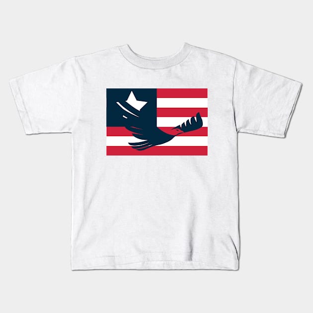 American Eagle with Minimal Flag 🦅 Kids T-Shirt by parazitgoodz